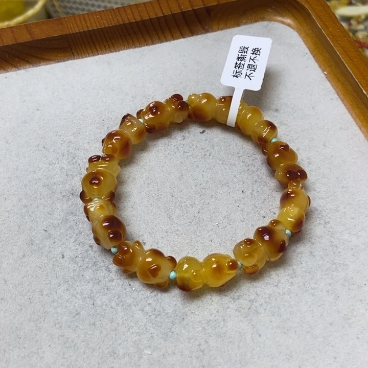 蜜蜡未镶嵌裸石手串