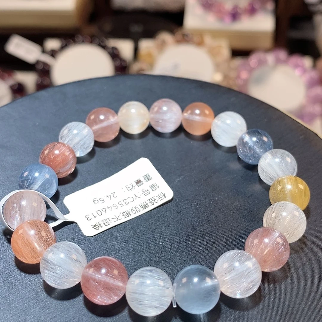 水晶手链未镶嵌F彩兔毛9.8