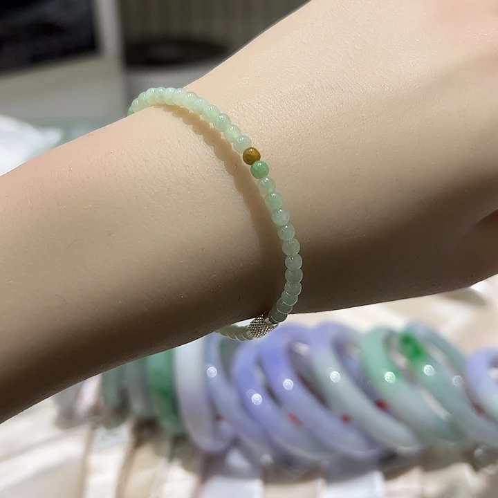 翡翠未镶嵌手链天然缅甸翡翠手串