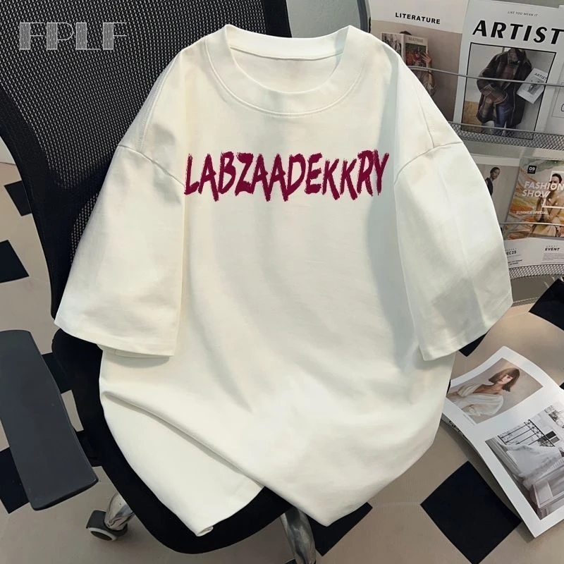 【FPLF】字母青少年情侣短袖日常印花夏季T恤潮流宽松小众ins上衣
