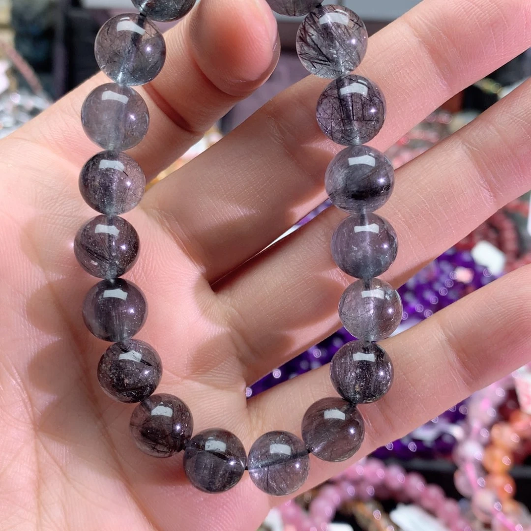 水晶手串未镶嵌王**✨黑发晶手链10+