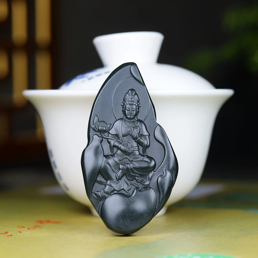 92774和田玉青玉观音