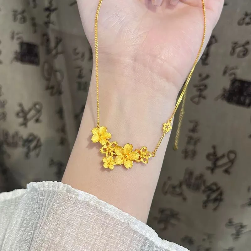 合金项链 三生花项链 繁花似锦