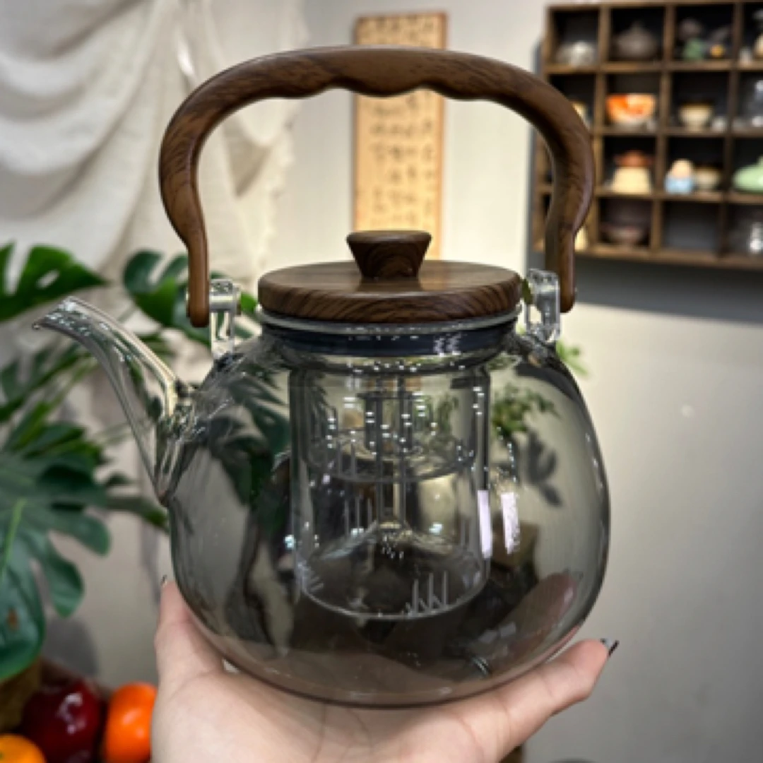 福寿壶煮茶壶双内胆泡茶专用大容量茶壶围炉煮茶炉加厚玻璃烧水壶