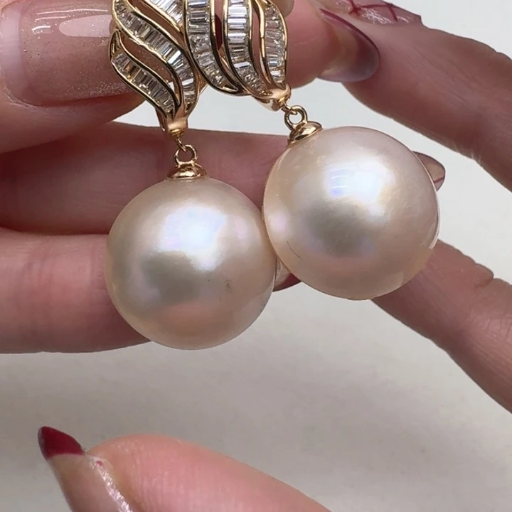 拼合珍珠（马贝珠）耳饰银S925镶嵌