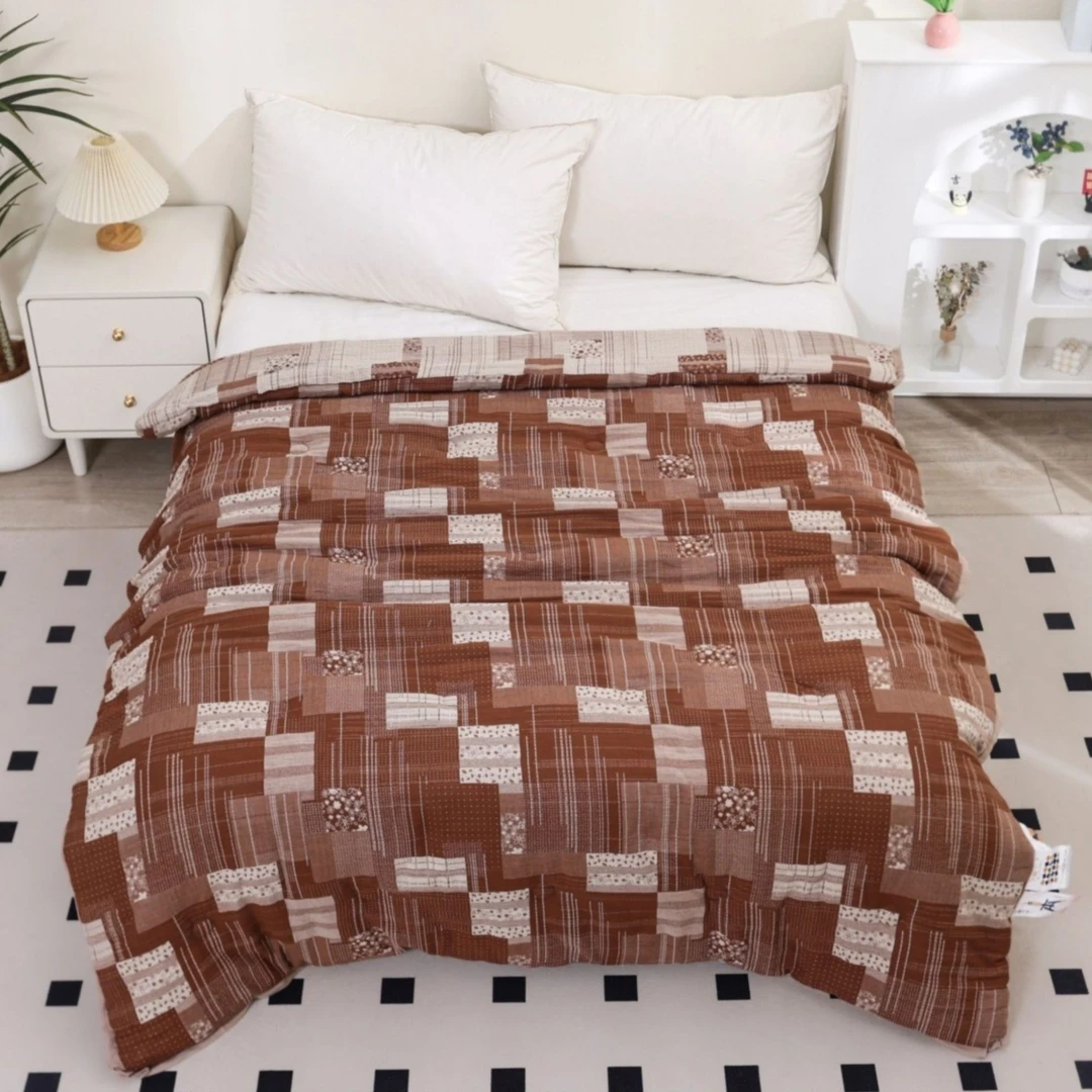 XDONGY（冬云家纺）150*200高定双层纱 行简咖 驼 绒蛋白被