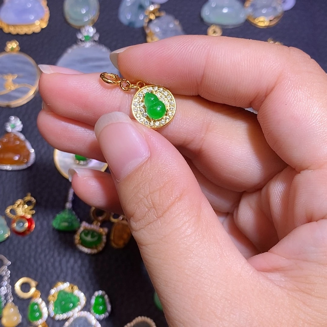 翡翠银S925镶嵌颈饰