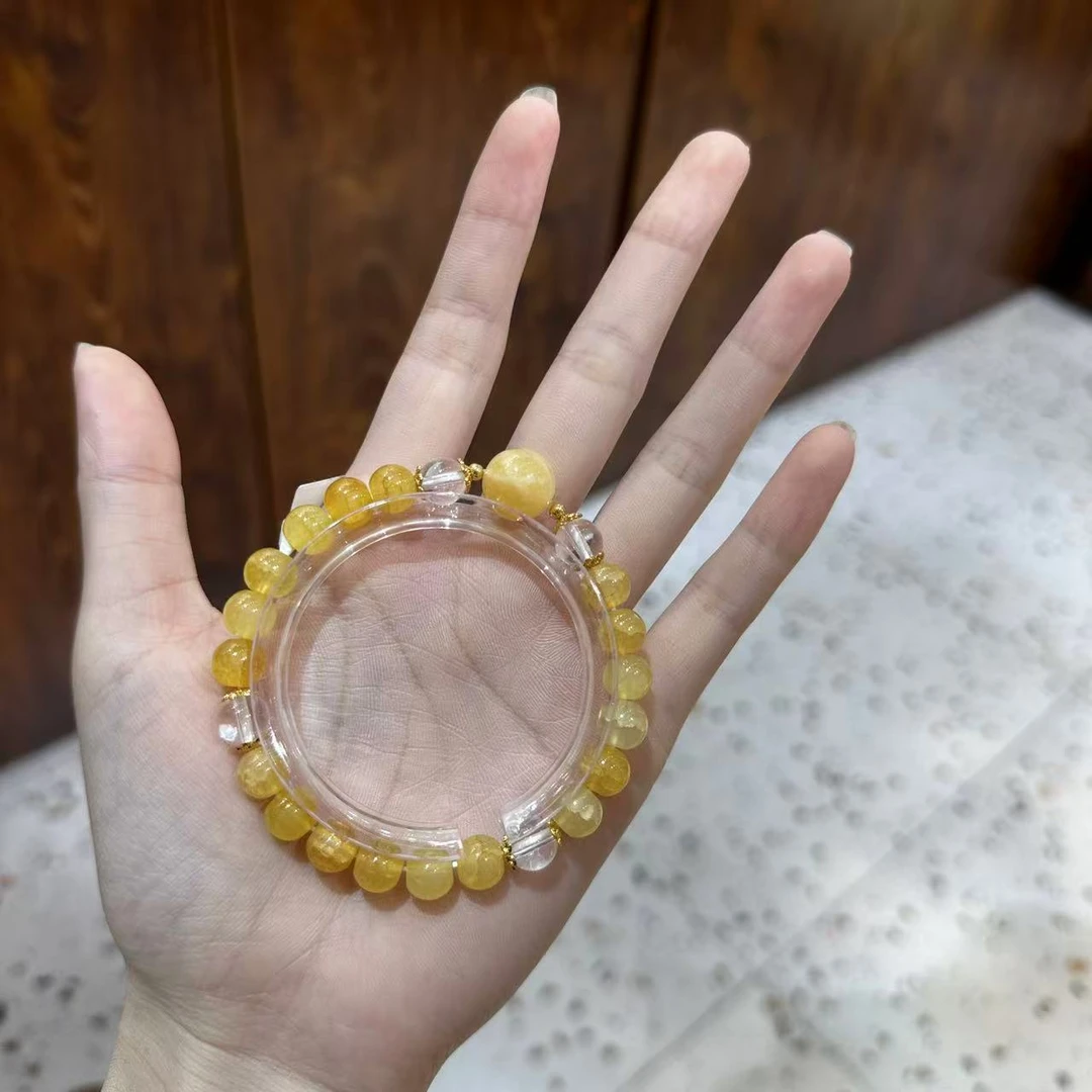 非金属手链 招财黄色串珠手链#0526