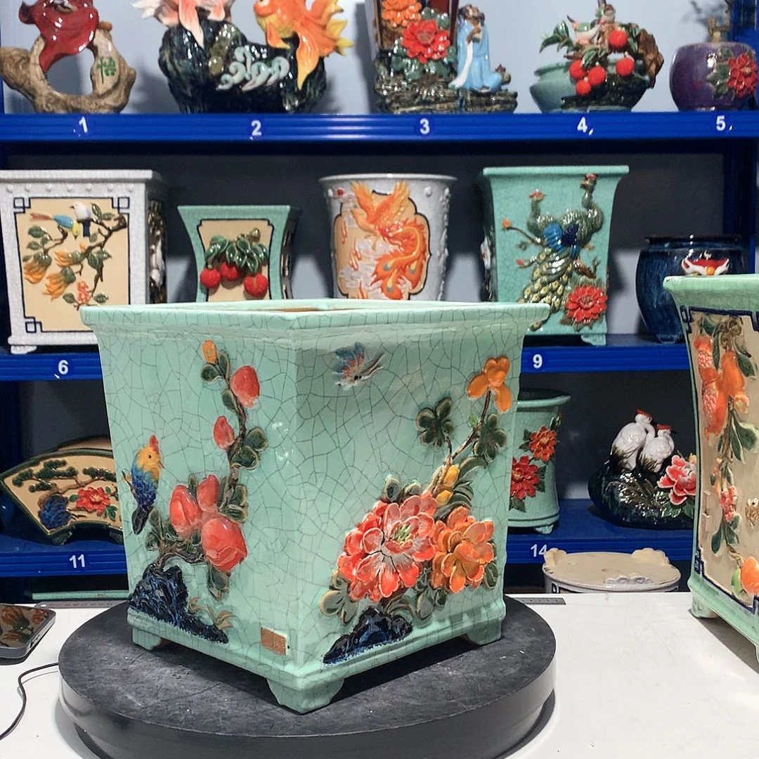 五***金高温粗陶石湾花盆