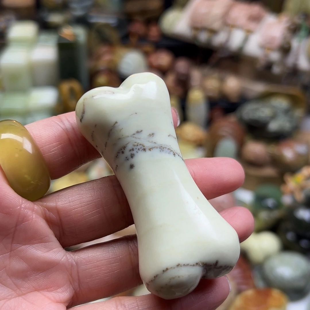 岫玉未镶嵌颈饰辽阳料骨头手玩