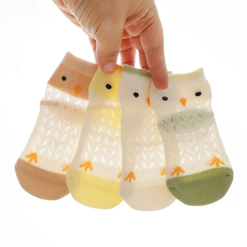 新款婴儿袜子夏天薄款网眼透气纯棉防滑地板袜新生儿男女宝E787