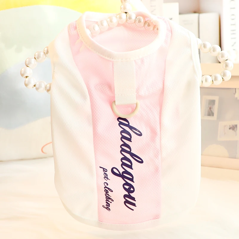 狗狗衣服春夏装薄款猫咪可爱背心T恤牵引透气小型犬泰迪宠物6737