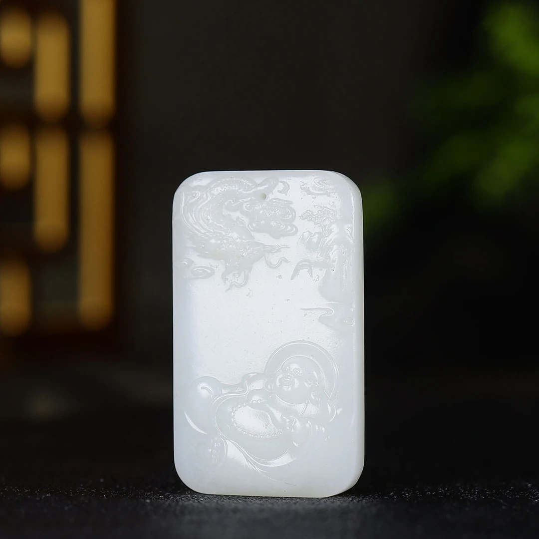 1219159和田玉白玉佛挂件