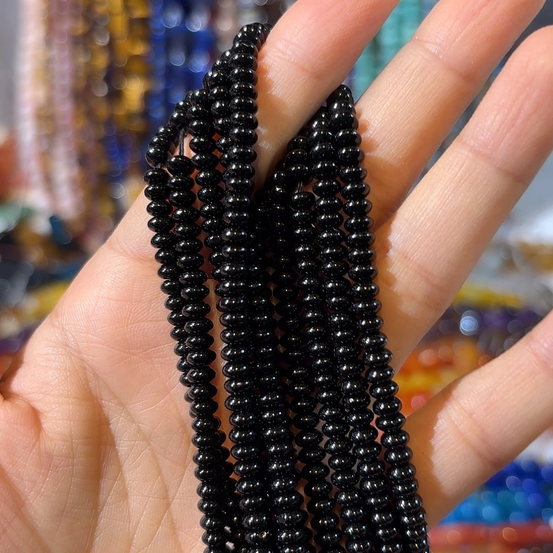 玛瑙/玉髓合金珠宝半成品黑玛瑙一条