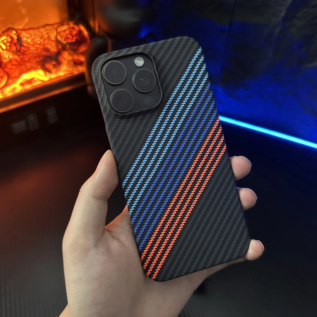 超薄凯夫拉碳纤维纹理适用苹果16promax手机壳iPhone15高级14/13