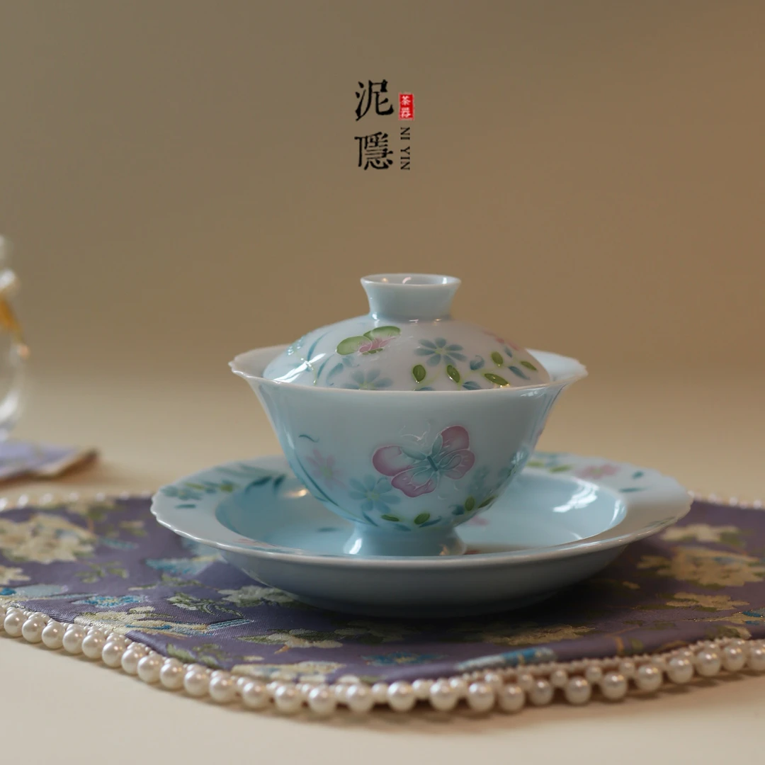 泥隐春和景明高温陶瓷有田烧釉下手绘不烫手盖碗壶承茶杯主人杯