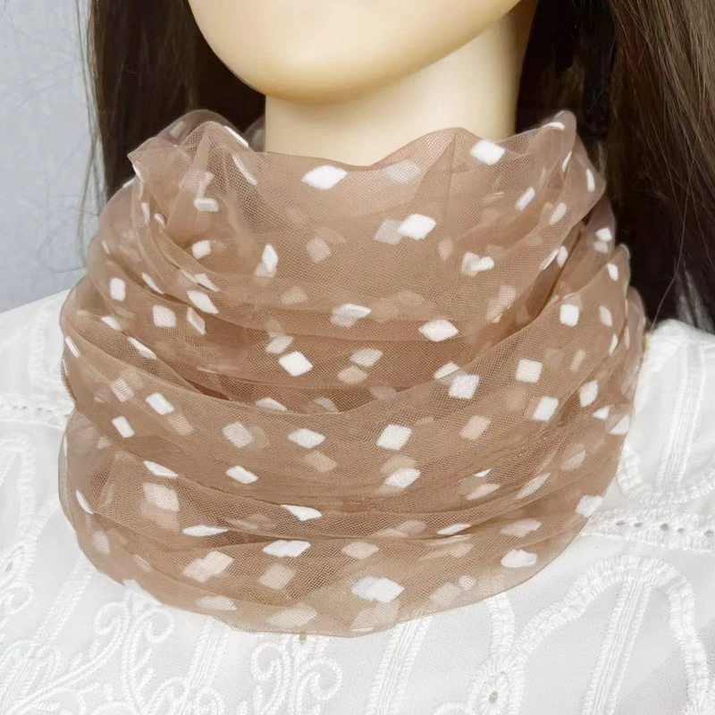 套头仙女糖果色网纱围脖秋季防晒护颈薄款显白颈脖套装饰百搭丝巾