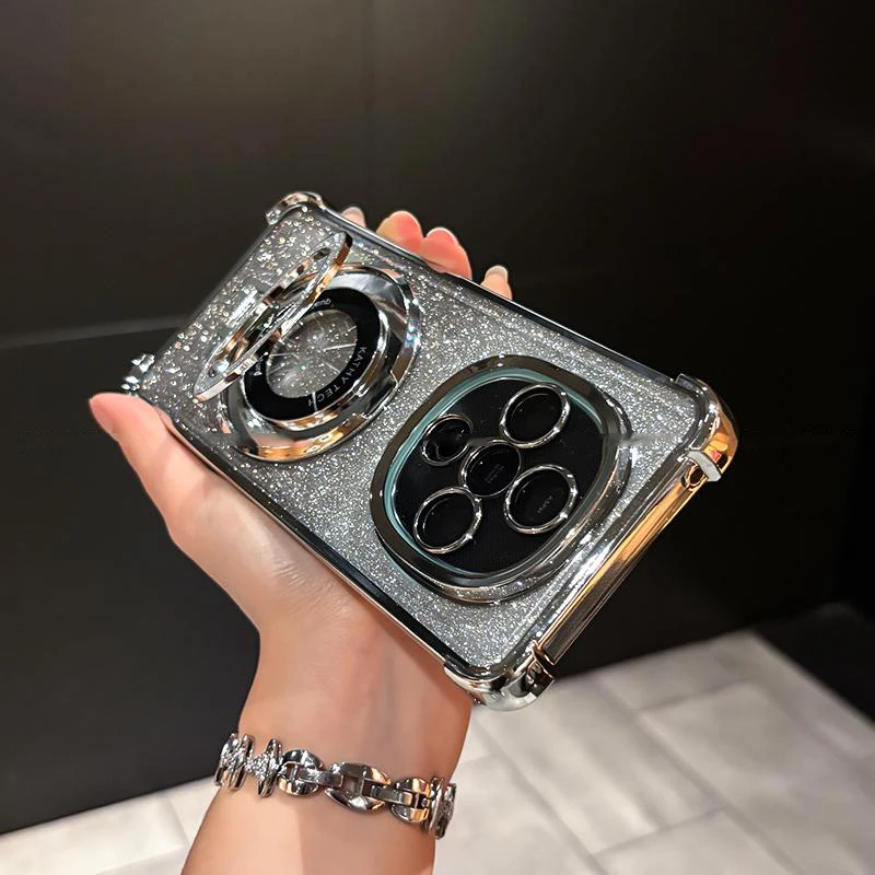 闪粉支架气囊防摔适用VIVOy300/pro手机壳透明全包保护简约轻奢