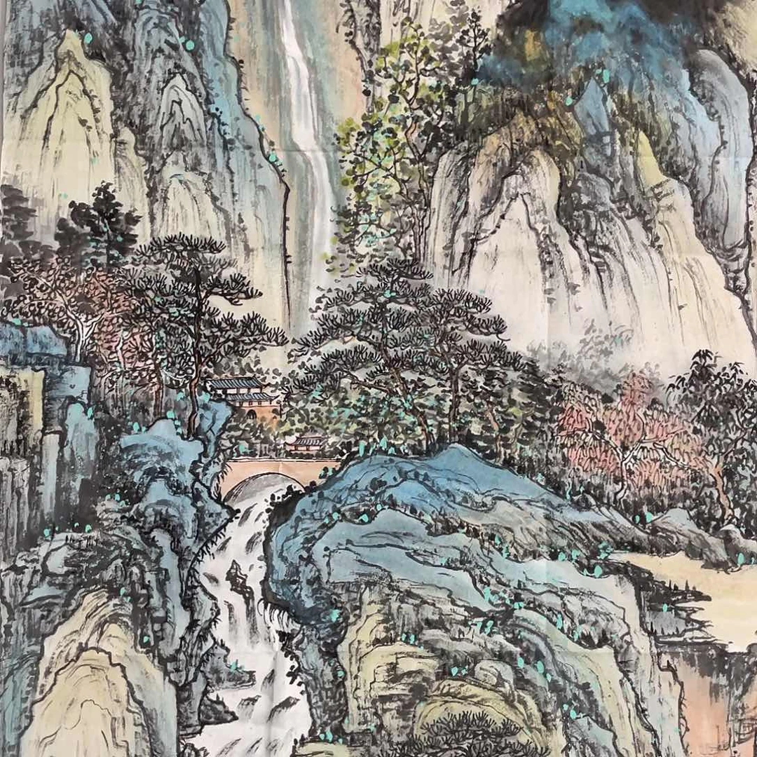 国画大六尺画芯作品