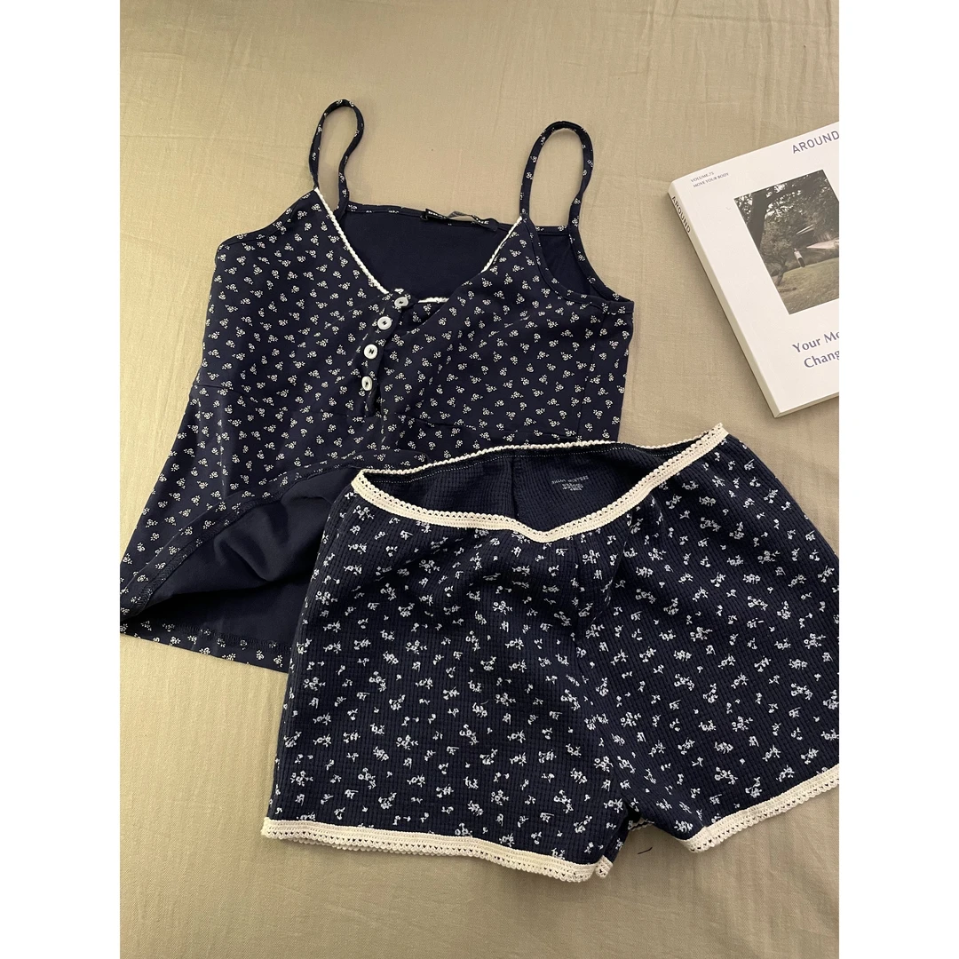 【DXMJ大梦想家】甜美少女性感吊带睡衣夏季2025新款短裤套装家居服