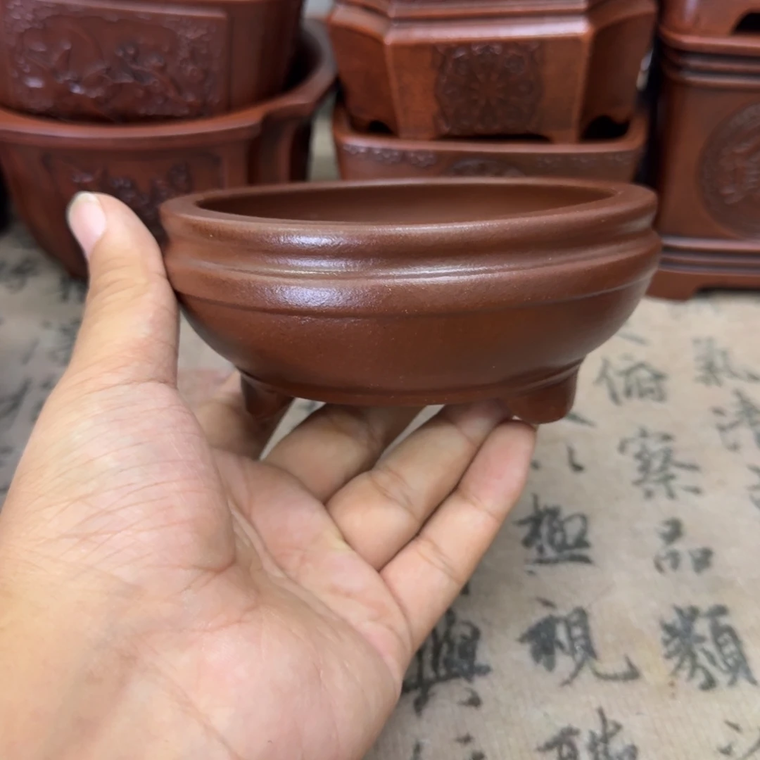 紫砂花盆11x4内经紫砂花盆