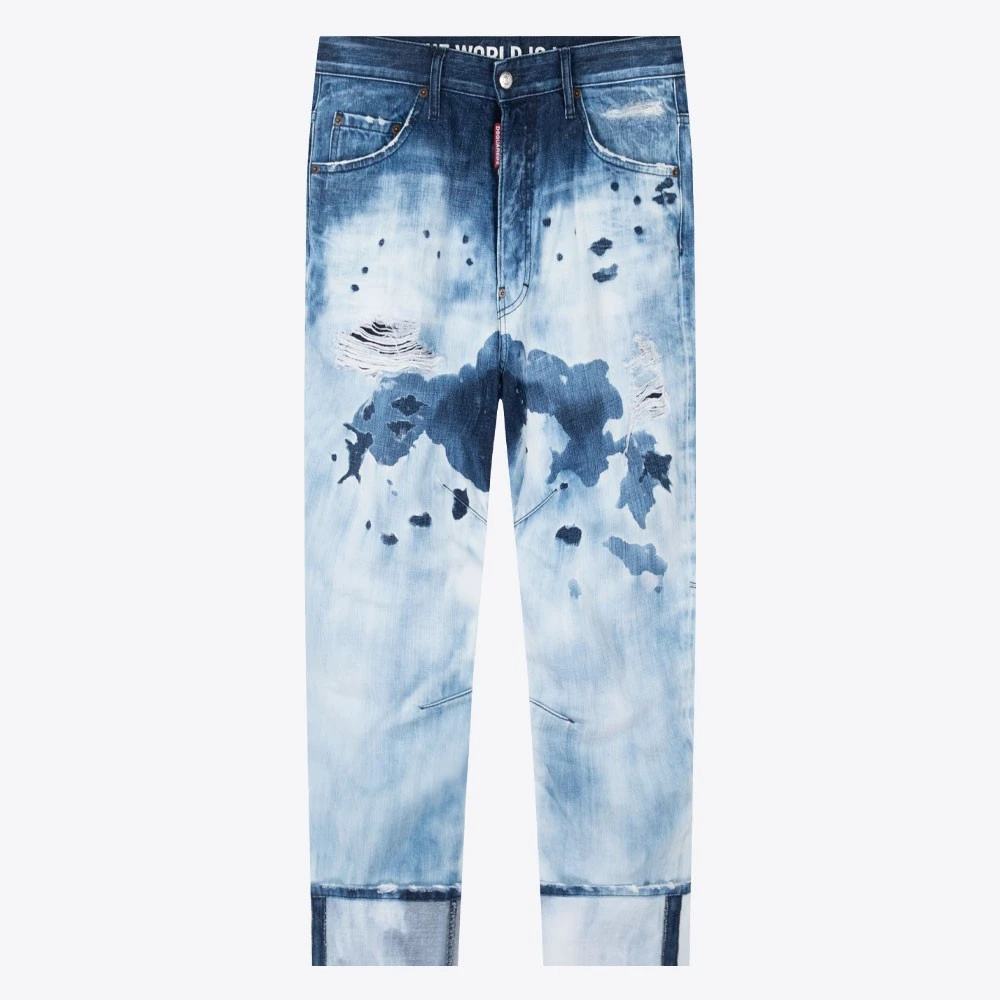 DSQUARED2 D2二次方水洗卷边男9分裤牛仔裤S71LB1016S30309470