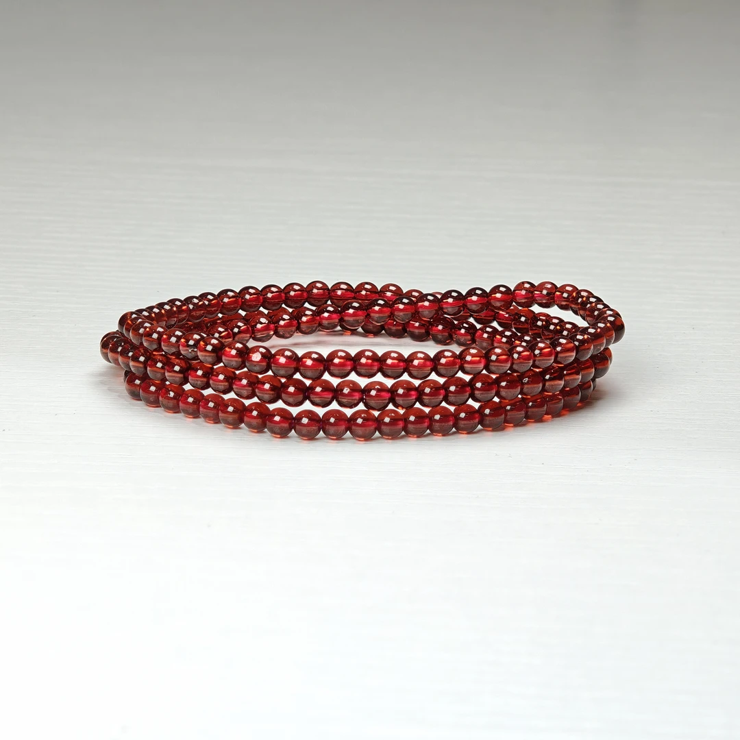 晶匠香槟石榴石多圈手串4mm+  多样性发一  简约