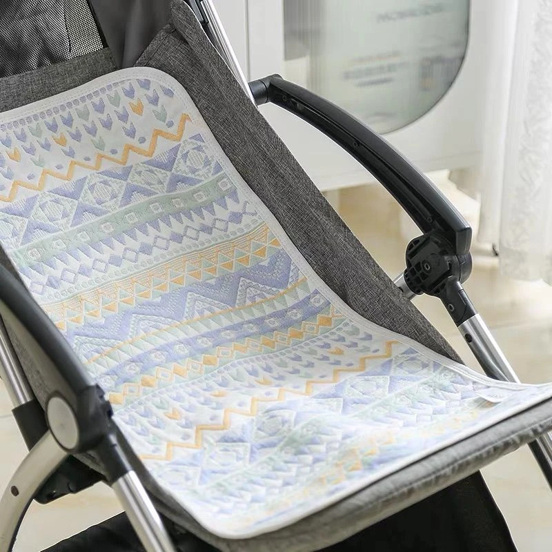 婴儿推车坐垫软凉席六层纱布纯棉吸汗透气夏季四季垫子可机洗LX