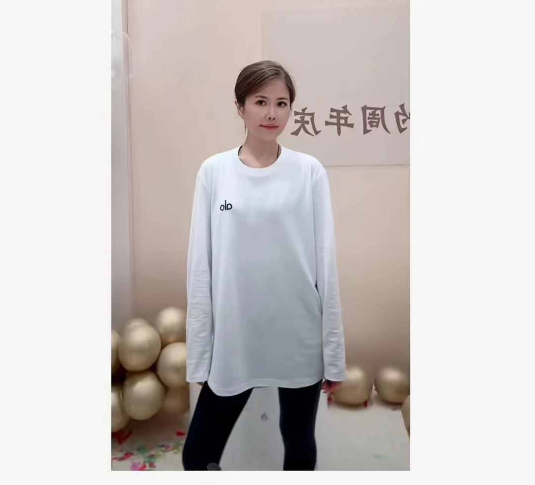 【万针刺绣】新款时尚百搭休闲宽松白色圆领长袖T恤-【老板娘推荐】