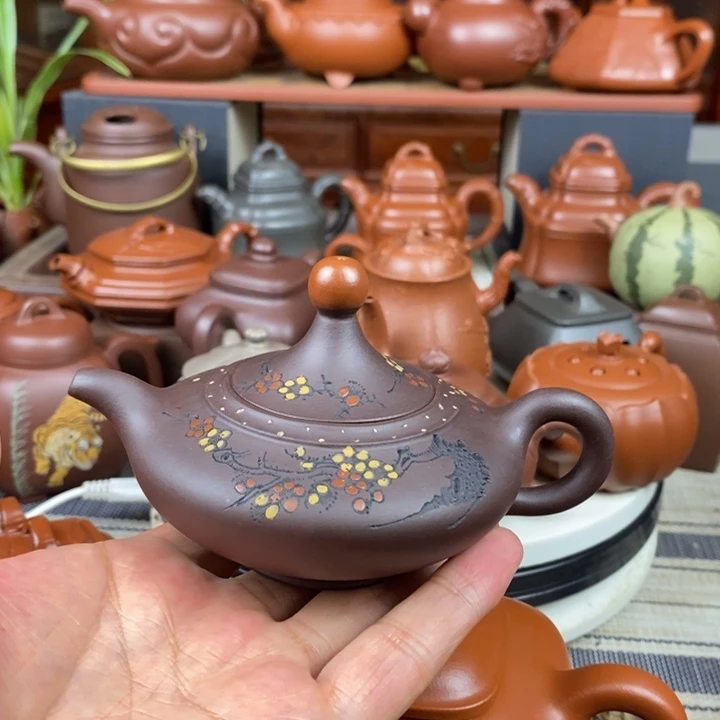 茶壶紫砂一品红150-260cc原矿1⃣️厂老紫泥特价