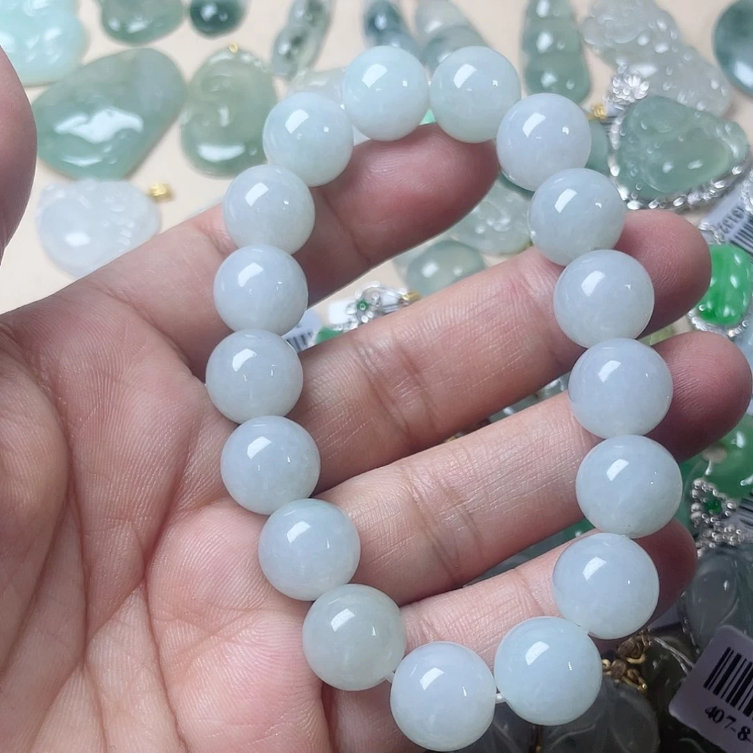 翡翠未镶嵌颈饰卡11.9圆珠手串