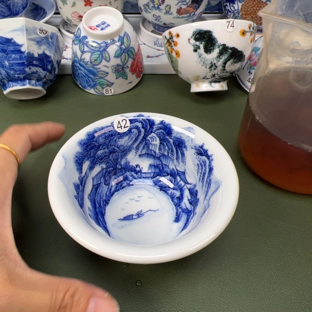 陶瓷景德镇纯手工纯手绘茶具木木42