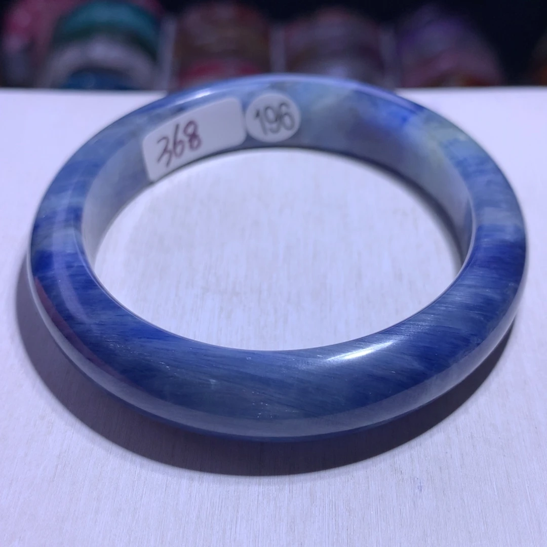 银S925镶嵌手镯水晶蓝晶58.4圈196