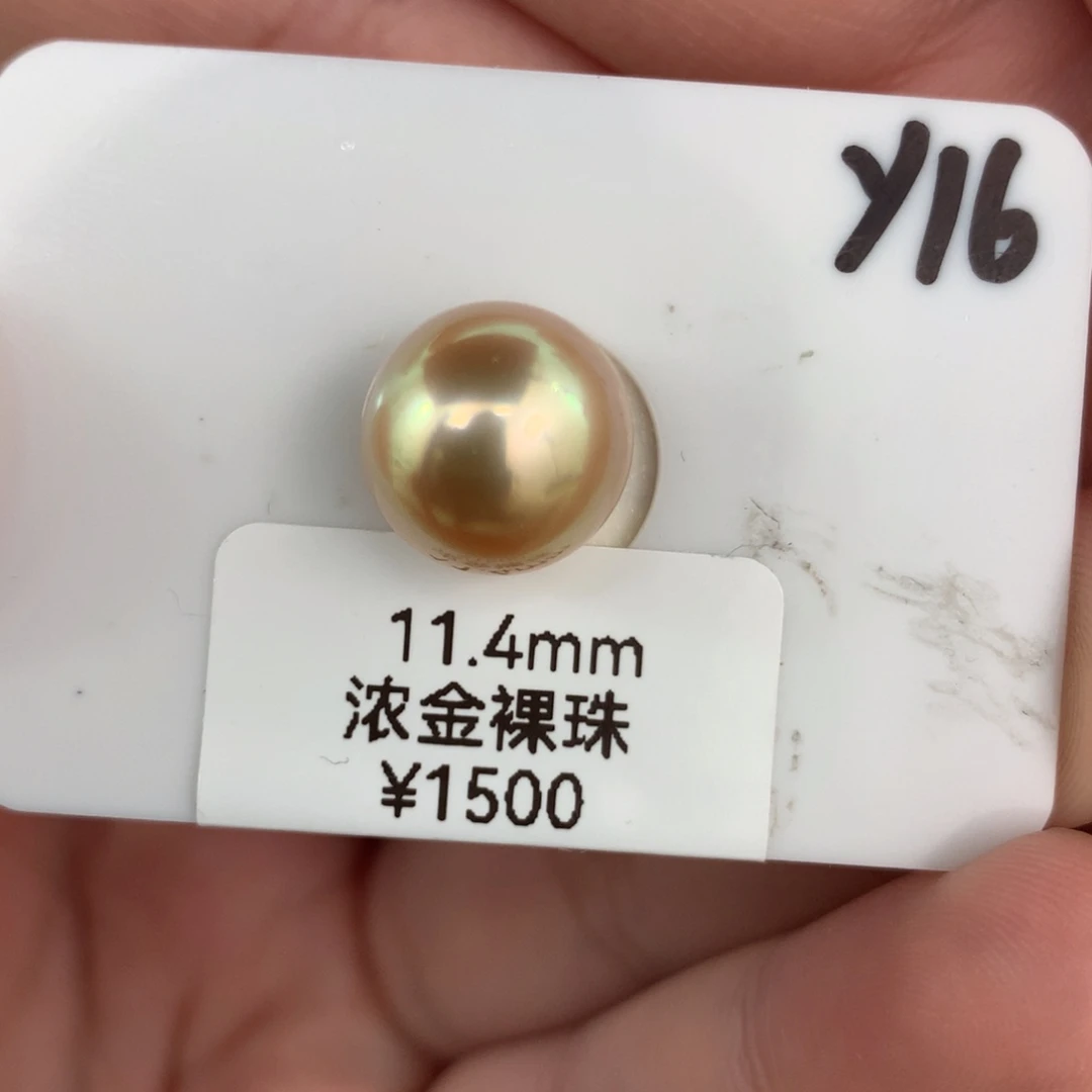 定制海水珍珠未镶嵌裸珠金珠11-12