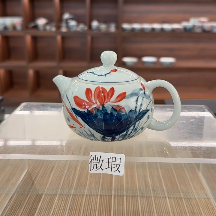 釉下手绘茶具微瑕