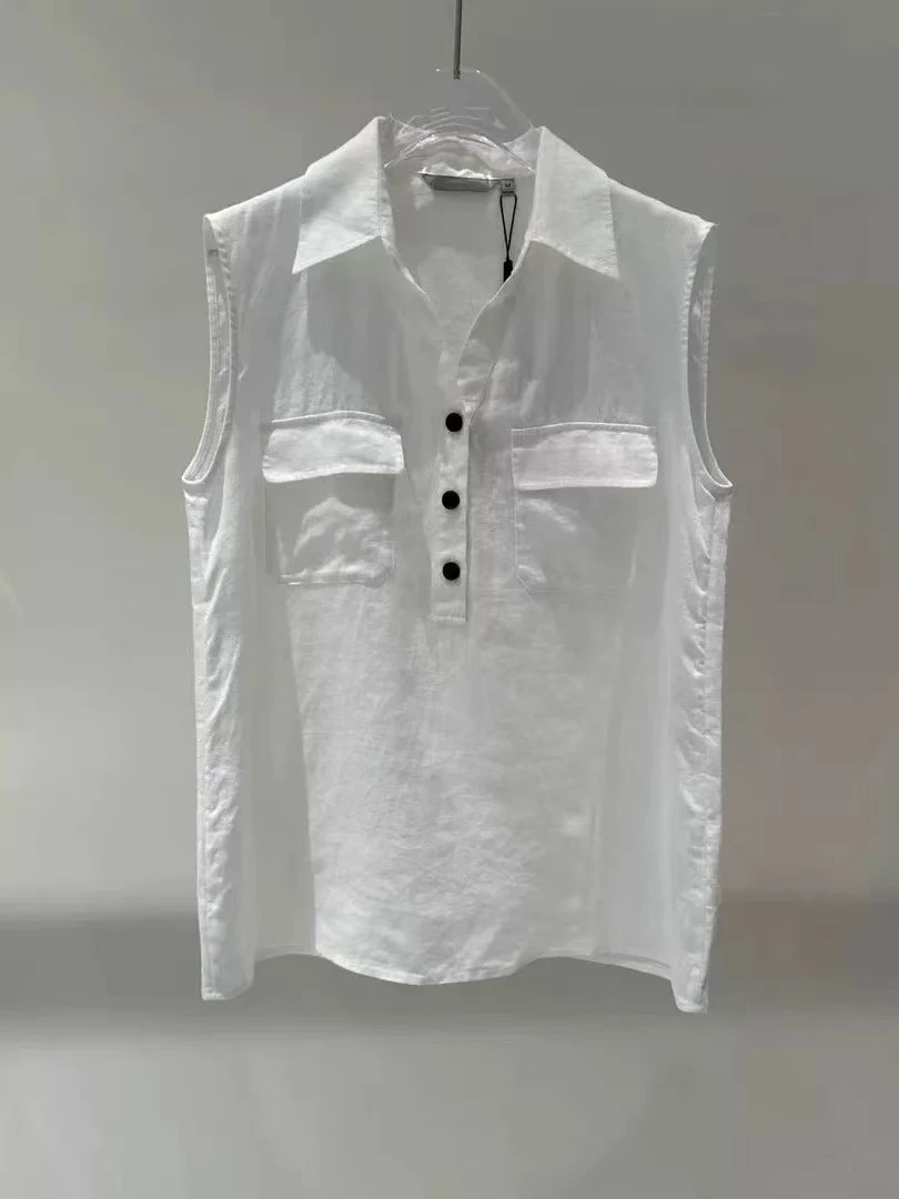 【韩丝妍2025夏】夏款显瘦无袖衬衫马甲背心韩丝姸工厂店1051