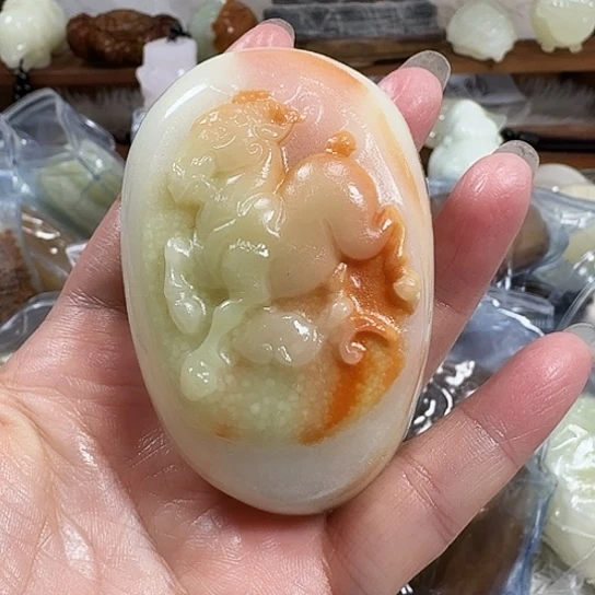 缘***空砖雕石头手把件石头手把件