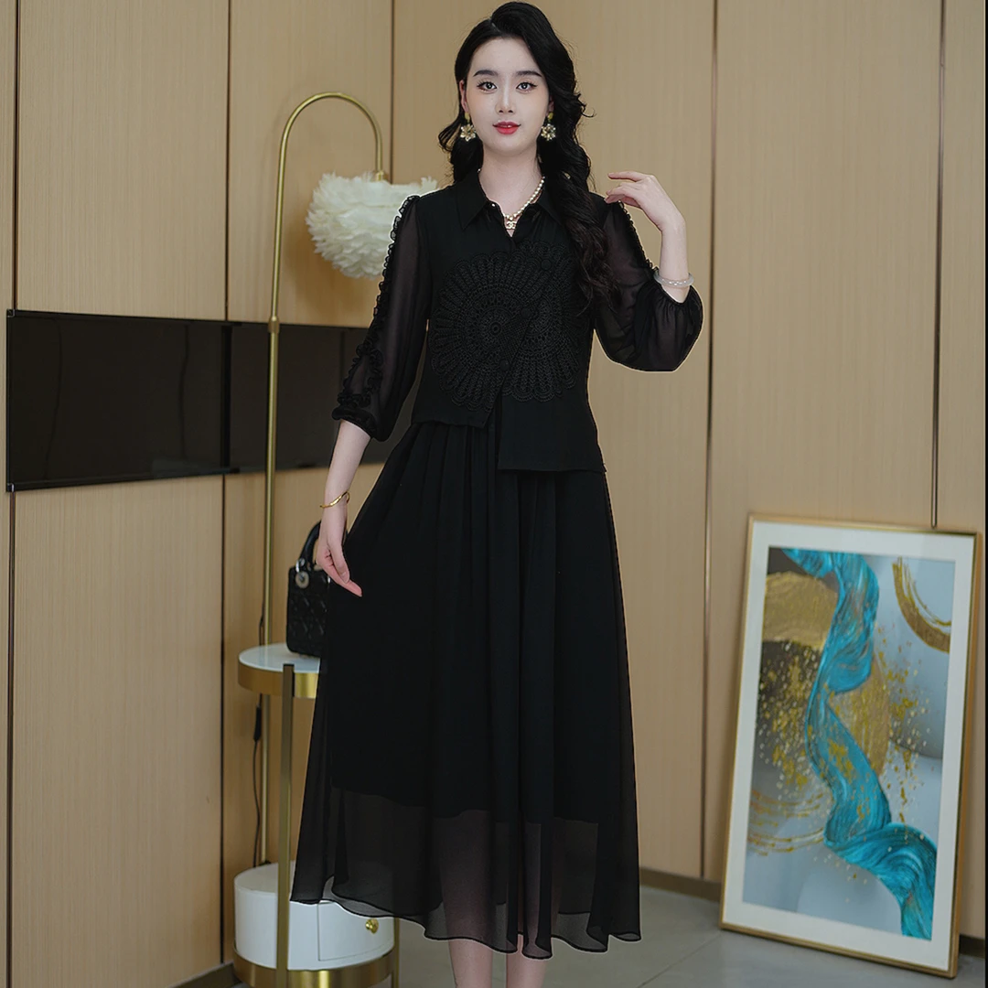 春夏新款优雅气质中长款女装连衣裙【523#】