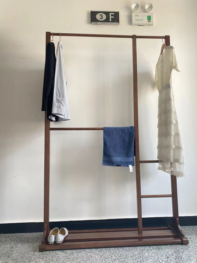 CS918特价进口实木衣帽架家用中式落地立式北欧