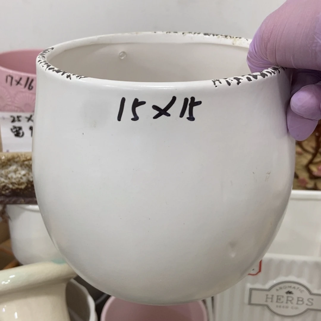 红陶高温陶瓷花盆