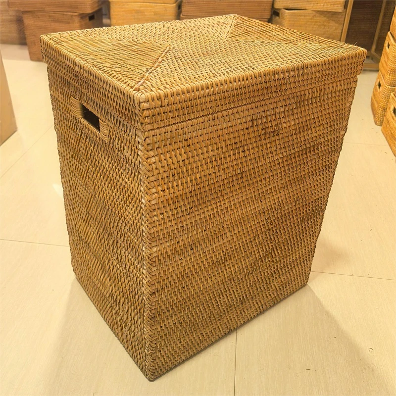 天然植物真藤直角超大收纳箱45*35*56cm脏衣桶衣物收纳盒