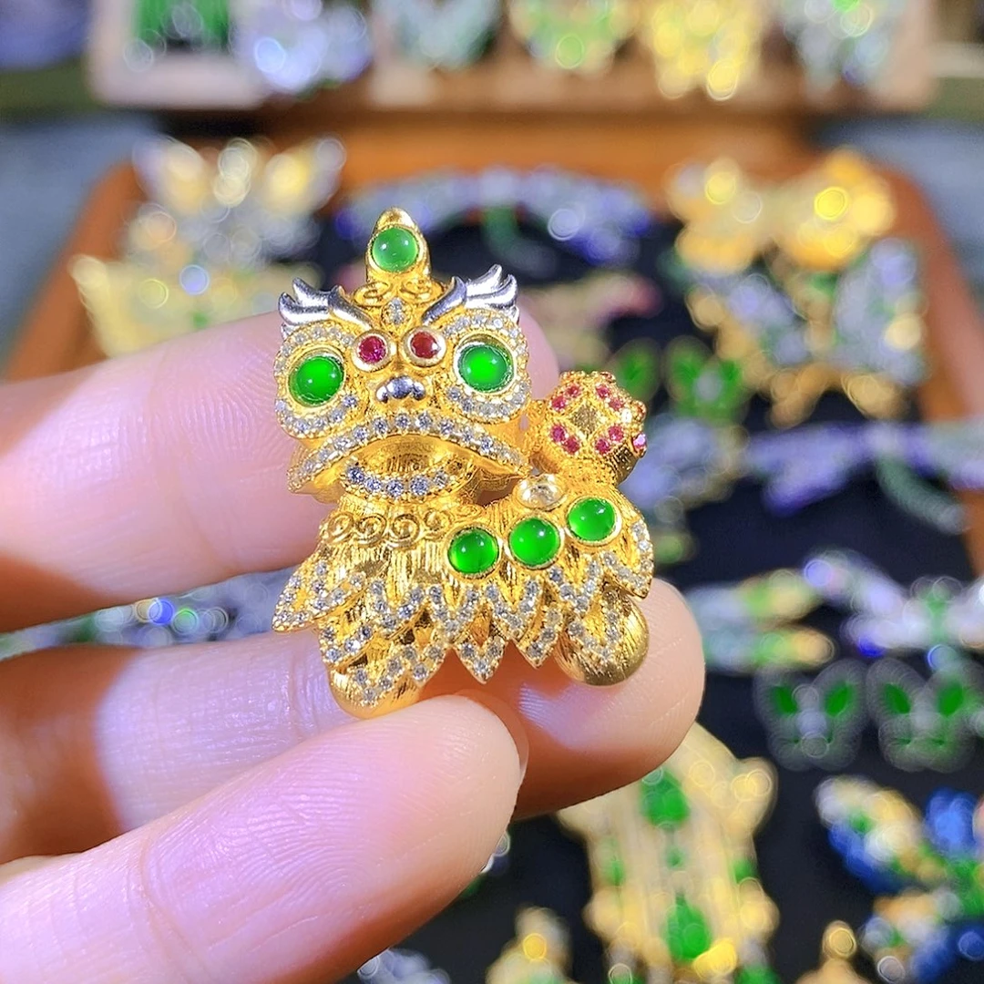 吊坠(不含链)银S925镶嵌翡翠