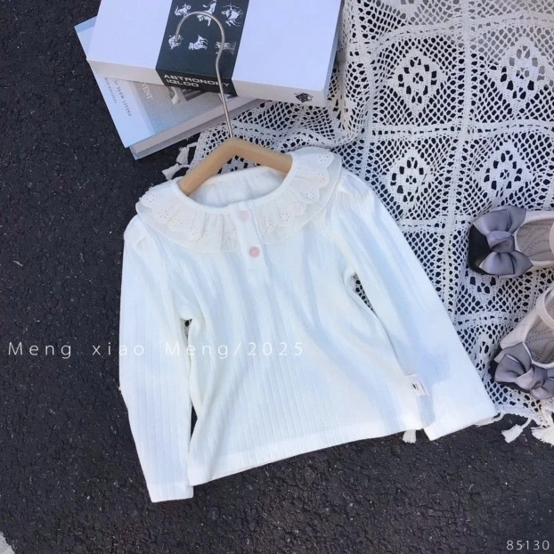 【BaoBao】春款女童韩版花边领打底衫85130