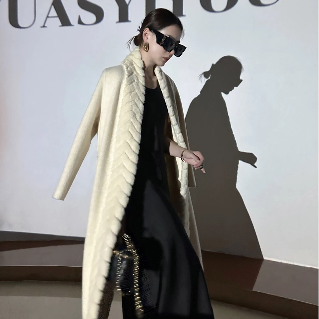YUASYIYOUWISH| “冰岛长款”经典LP水貂领羊绒羊毛大衣