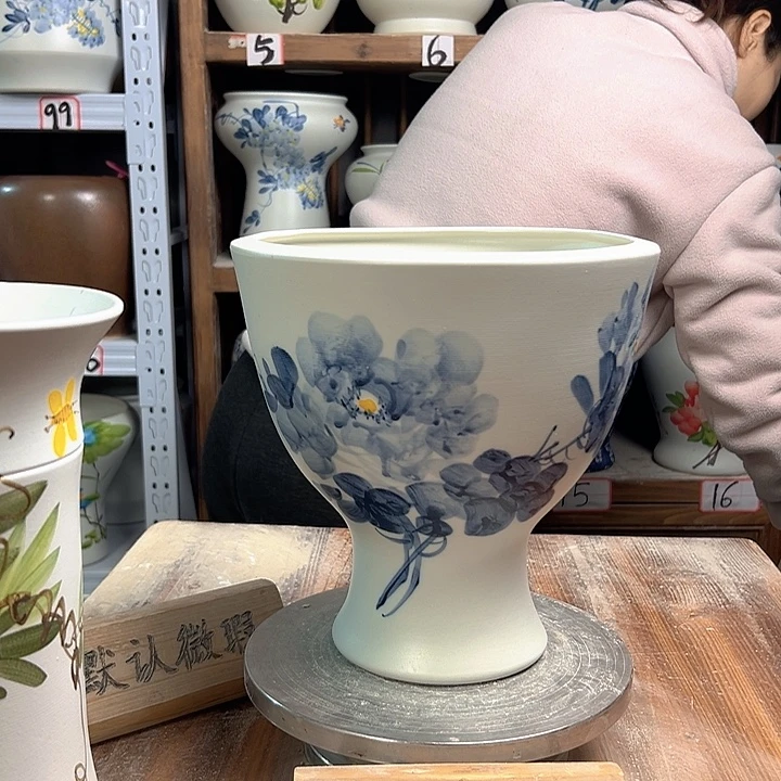 陶奖杯兰兰牡丹陶瓷