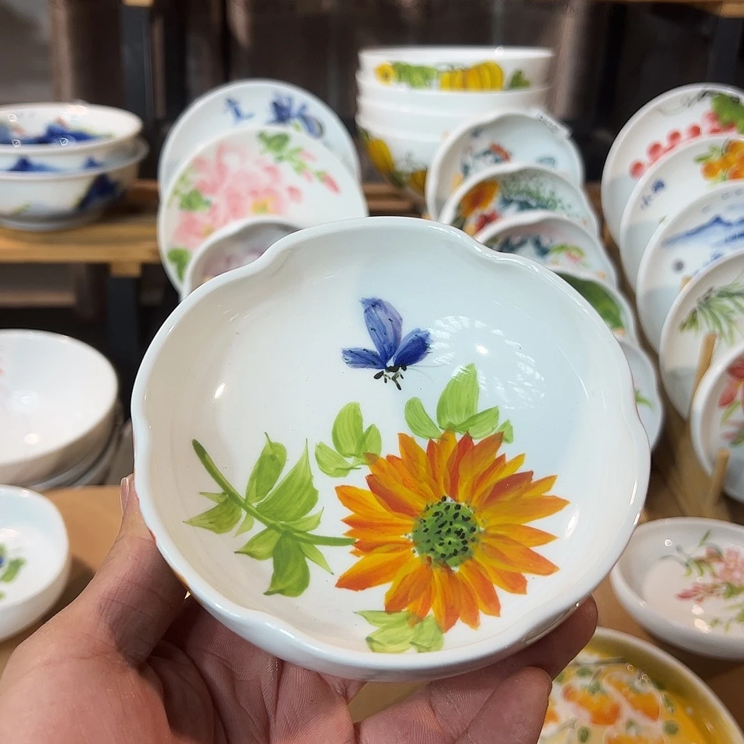 陶瓷景德镇高温釉下陶瓷5寸花口碗