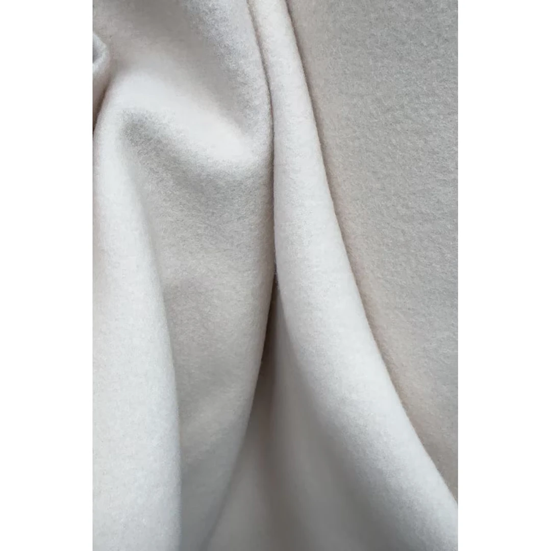 1212每米立省127.6元7.8折JIS羊毛外套面料浅粉大衣布128CM587G/M