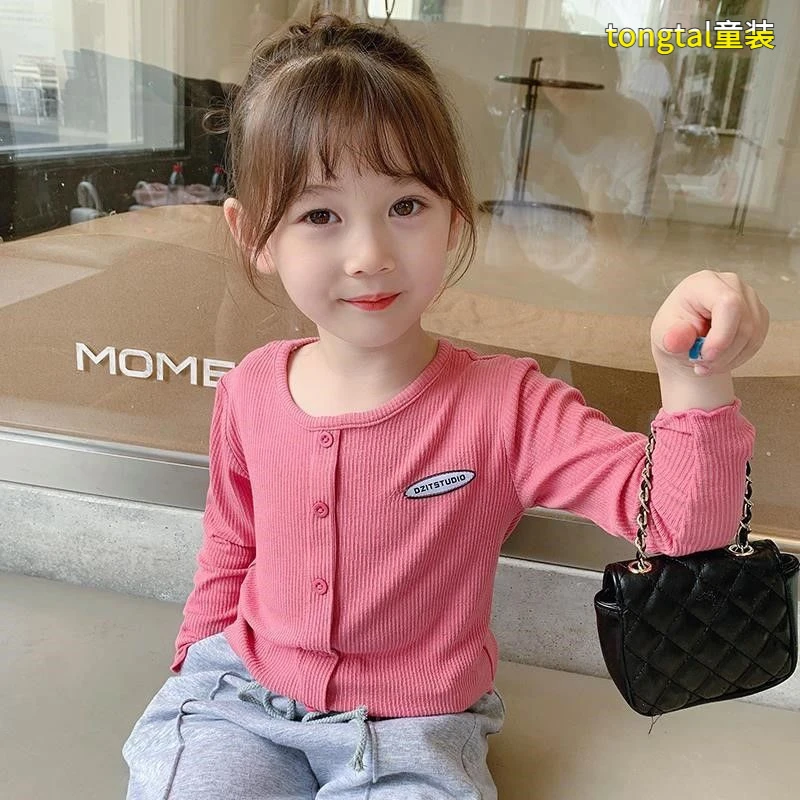 童泰【断码】早秋女童长袖T恤衫2022春秋新款小女孩时尚宝宝百搭薄