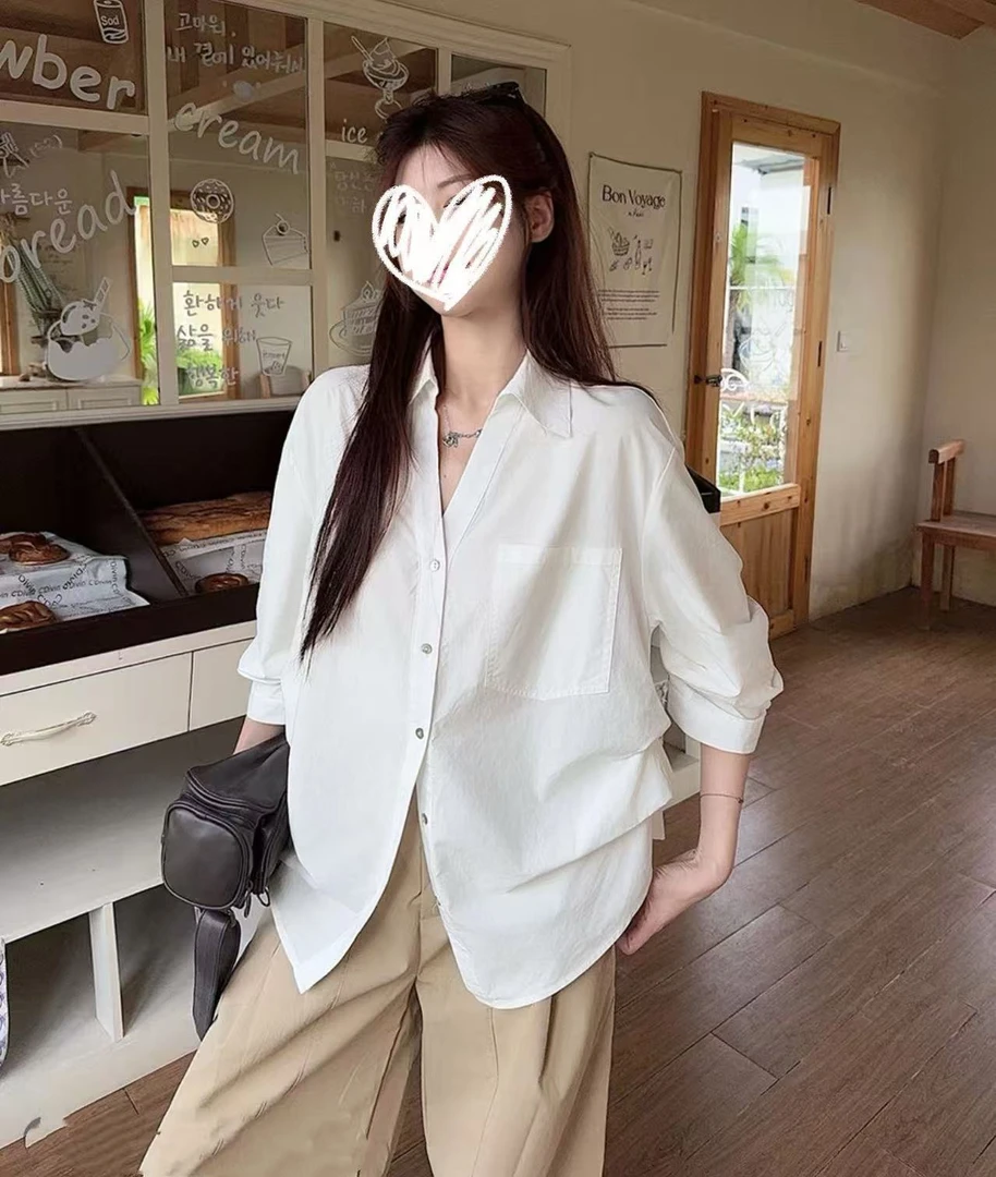 时尚套装防晒秋季常规抽褶泡泡袖衬衫百搭港风薄款宽松两件套