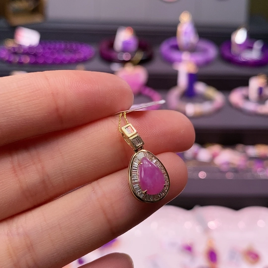 苏纪石（舒俱来）18K金镶嵌吊坠(不含链)